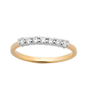 <p>Two-Tone Yellow and White Gold Claw Set Diamond Ring, with 7 x .04ct Diamonds</p>